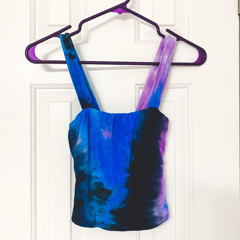 FOREVER 21 • Publik Tie Dye Purple + Blue Crop Tank Top